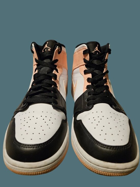 Nike Air Jordan 1 Mid White/Crimson Tint/Arctic Orange/Black Sneakers Men 9.5